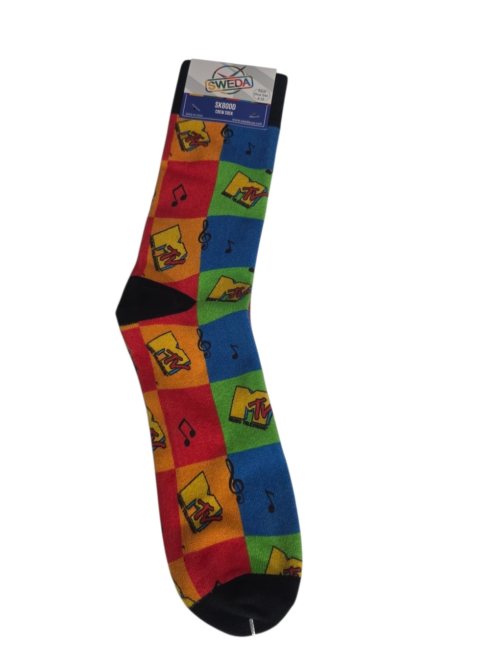 Multicolor Check Pattern Crew Socks - Men's
